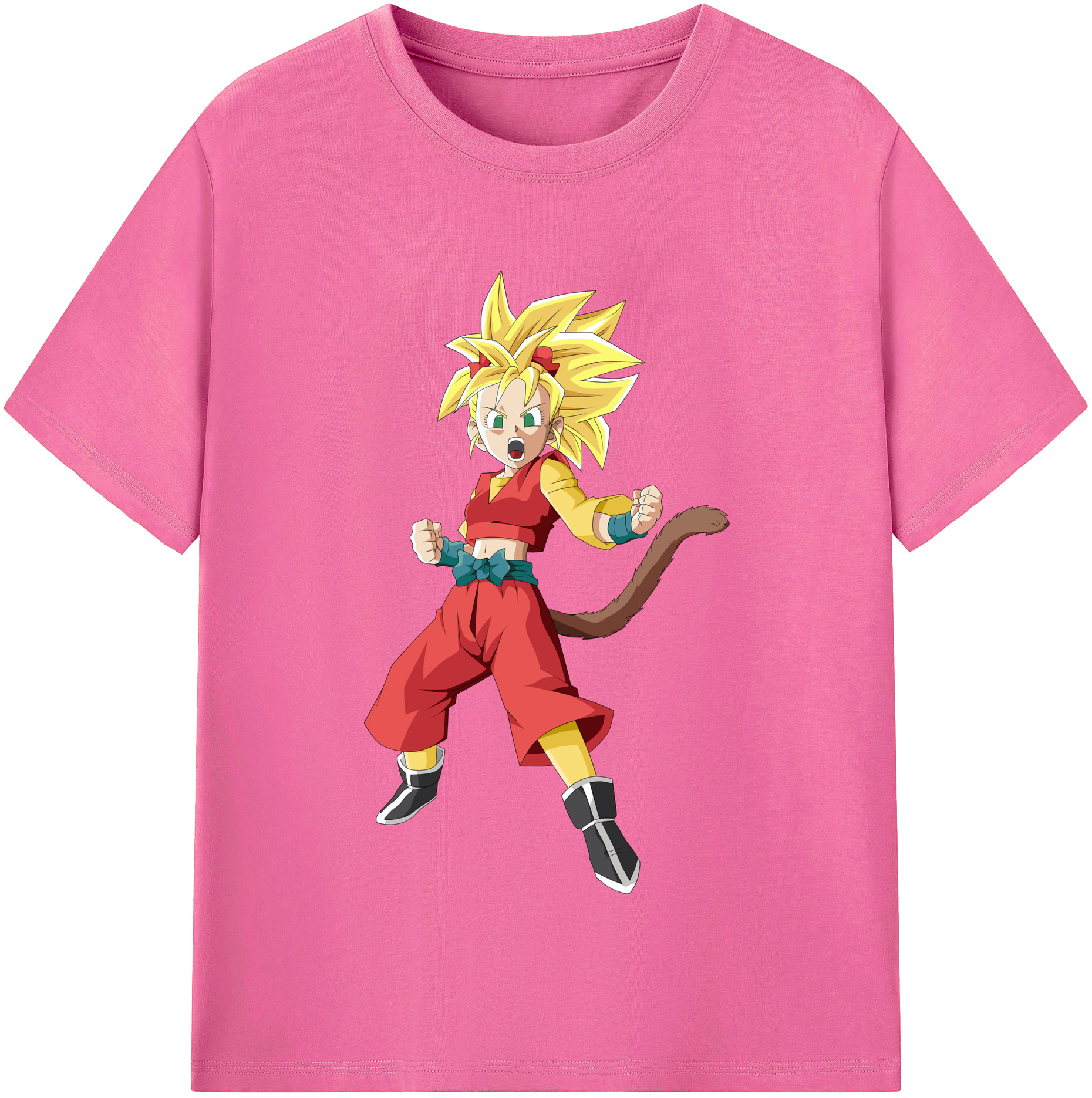 （画像用） ドラゴンボール カリフラ DRAGON BALL Caulifla レディースカジュアルプリントTシャツ（綿100％）